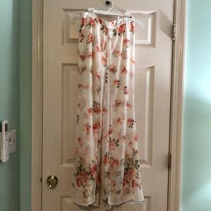 Floral Split-Leg Pants
